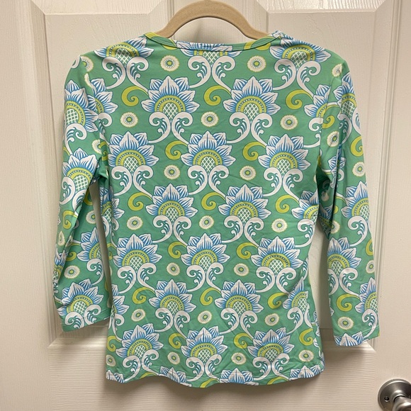 J. McLaughlin Blue Scroll Pattern Blouse - Picture 10 of 10